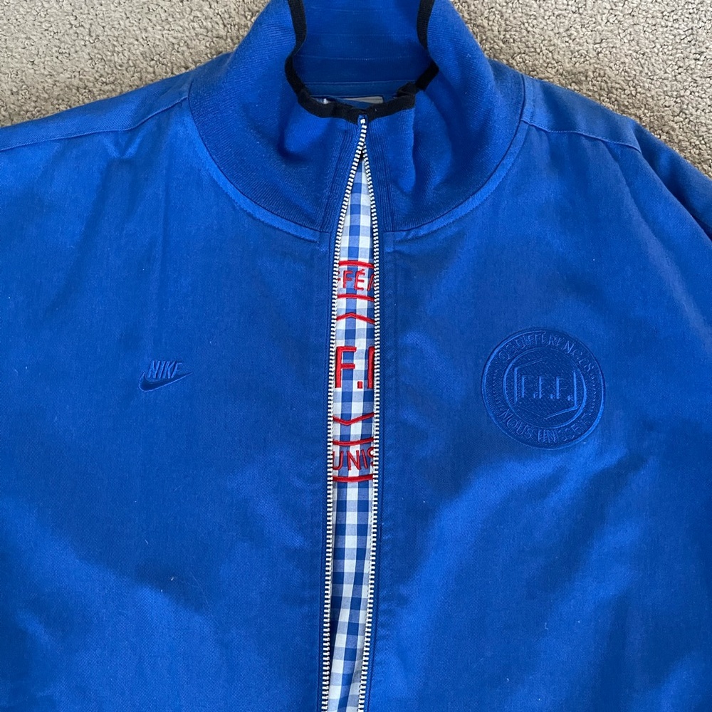 Rare Nike FFF blue jacket with gingham lining XL - Picture 7 of 7